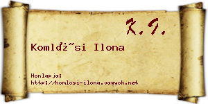 Komlósi Ilona névjegykártya